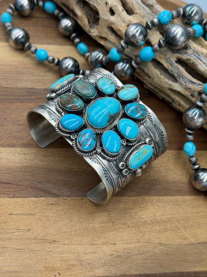 Kingman Turquoise #92-15 Cuff by Rick Enriquez, Navajo
