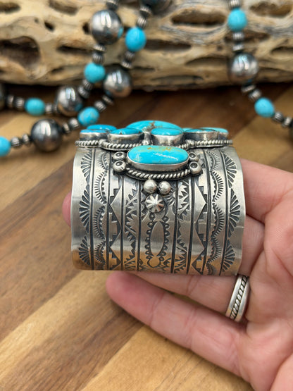Kingman Turquoise #92-15 Cuff by Rick Enriquez, Navajo