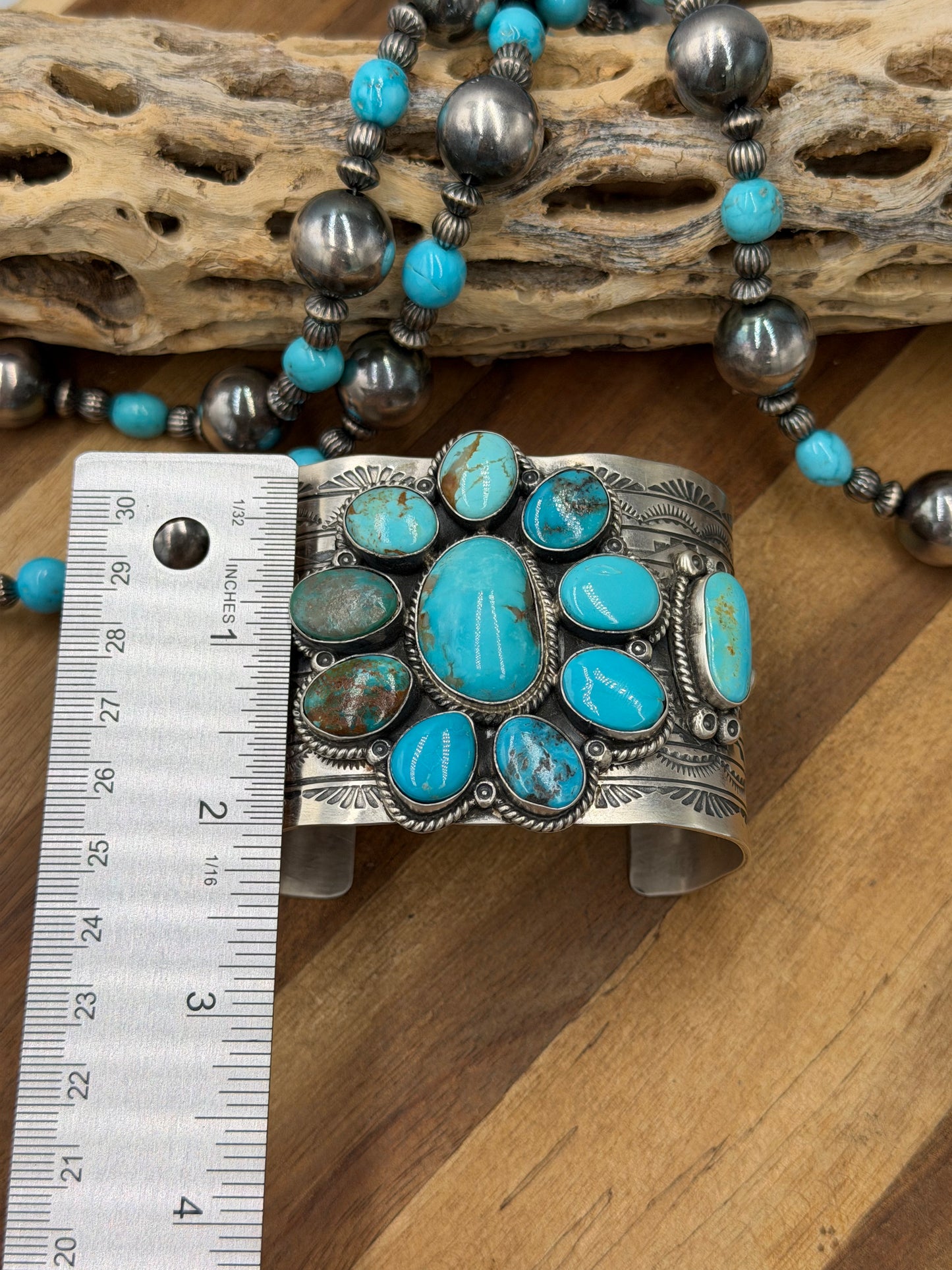 Kingman Turquoise #92-15 Cuff by Rick Enriquez, Navajo