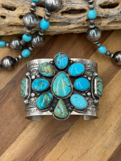 Kingman Turquoise #92-16 Cuff by Rick Enriquez X Donovan Skeet, Navajo
