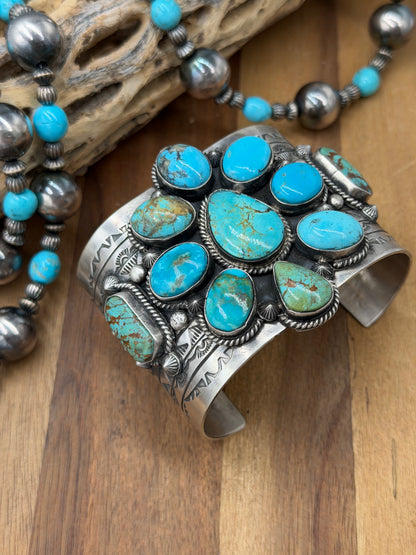 Kingman Turquoise #92-16 Cuff by Rick Enriquez X Donovan Skeet, Navajo