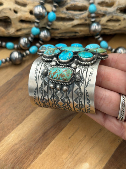 Kingman Turquoise #92-16 Cuff by Rick Enriquez X Donovan Skeet, Navajo