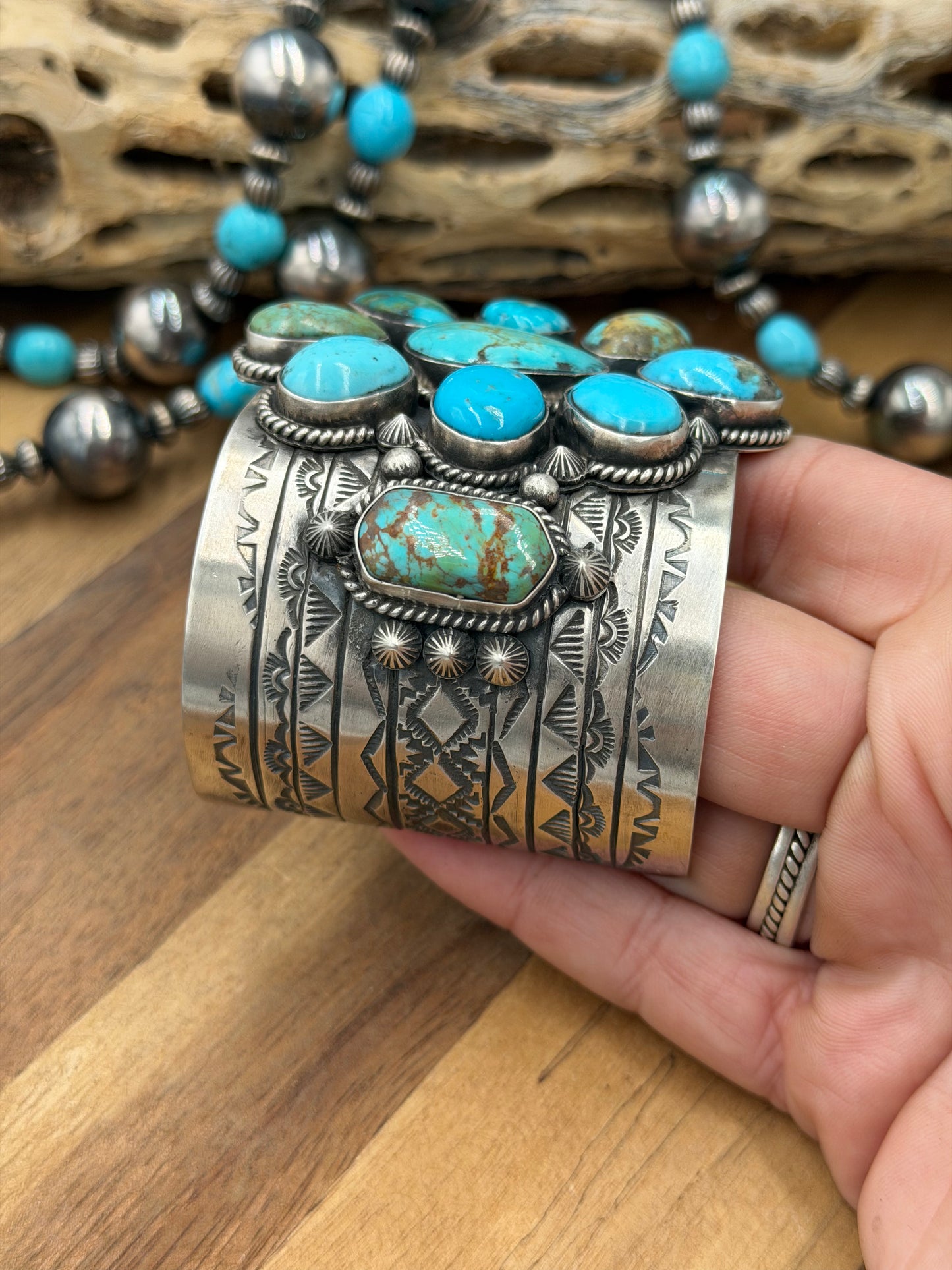 Kingman Turquoise #92-16 Cuff by Rick Enriquez X Donovan Skeet, Navajo