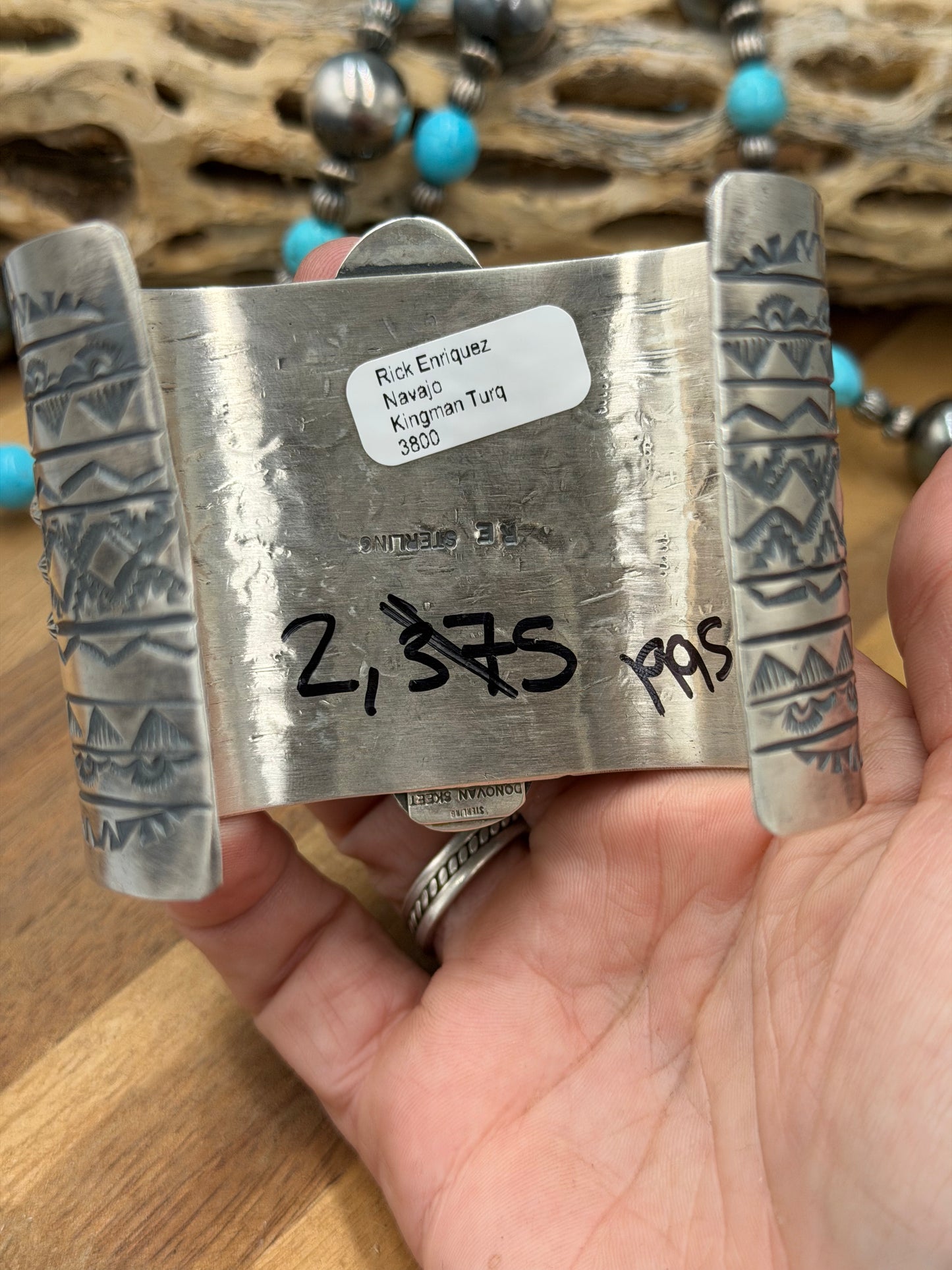 Kingman Turquoise #92-16 Cuff by Rick Enriquez X Donovan Skeet, Navajo