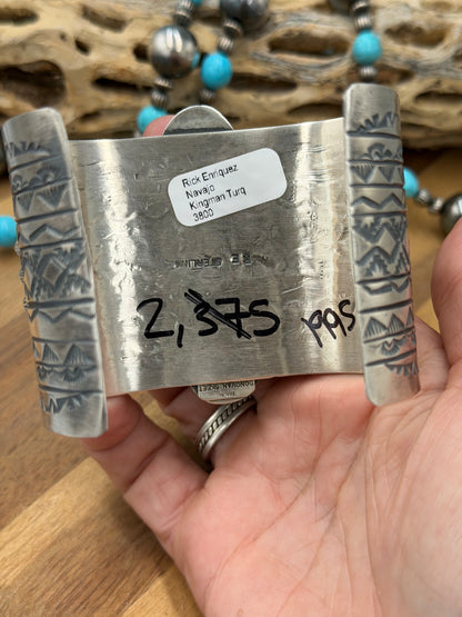 Kingman Turquoise #92-16 Cuff by Rick Enriquez X Donovan Skeet, Navajo