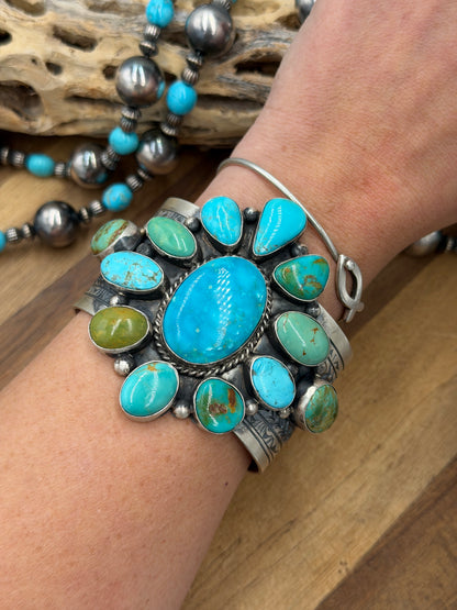 Kingman Turquoise #92-17 Cuff by Rick Enriquez, Navajo
