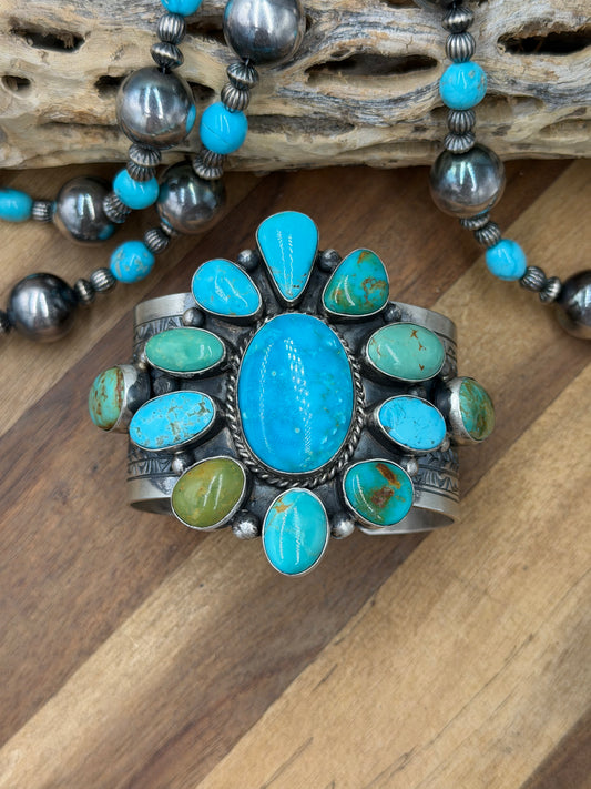 Kingman Turquoise #92-17 Cuff by Rick Enriquez, Navajo