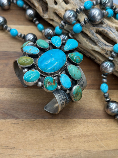 Kingman Turquoise #92-17 Cuff by Rick Enriquez, Navajo