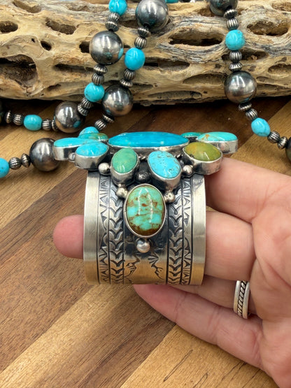 Kingman Turquoise #92-17 Cuff by Rick Enriquez, Navajo