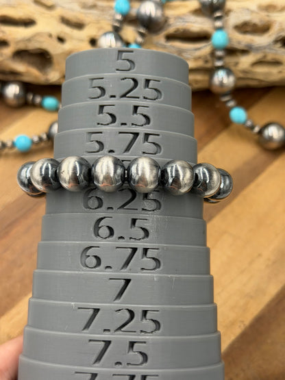 12mm #92-20 Sterling Silver Pearl Stretchy Bracelet