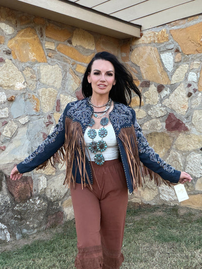 Reba Beaded Denim Jacket by Scully