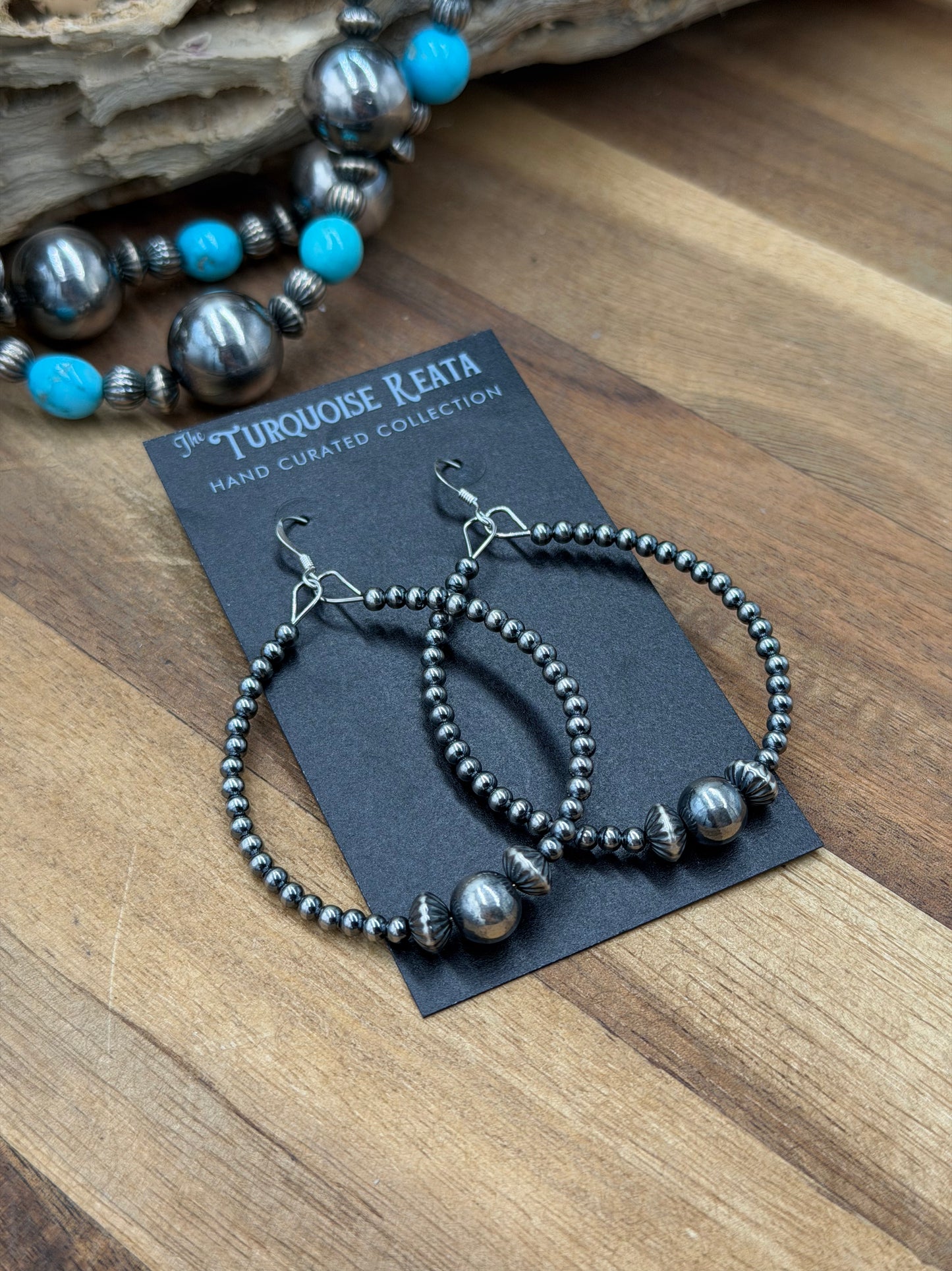 Sterling Pearl Hoops #811-1