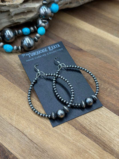 Sterling Pearl Hoops #811-1