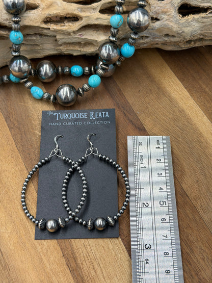 Sterling Pearl Hoops #811-1