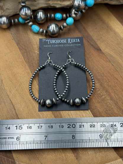 Sterling Pearl Hoops #811-1