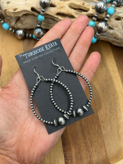 Sterling Pearl Hoops #811-1