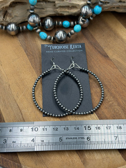 3mm Sterling Pearl Hoops #811-2