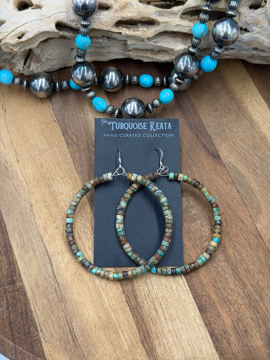 Turquoise Hoops #811-3