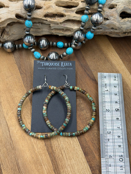 Turquoise Hoops #811-3