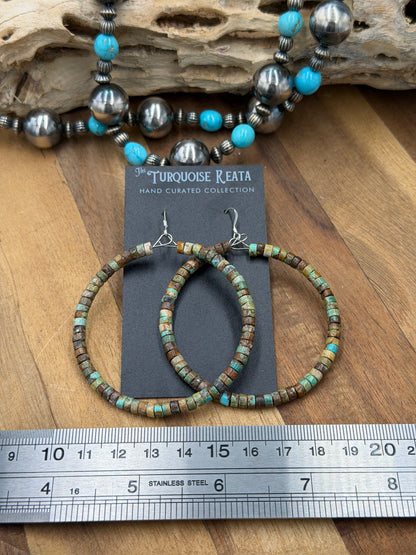 Turquoise Hoops #811-3