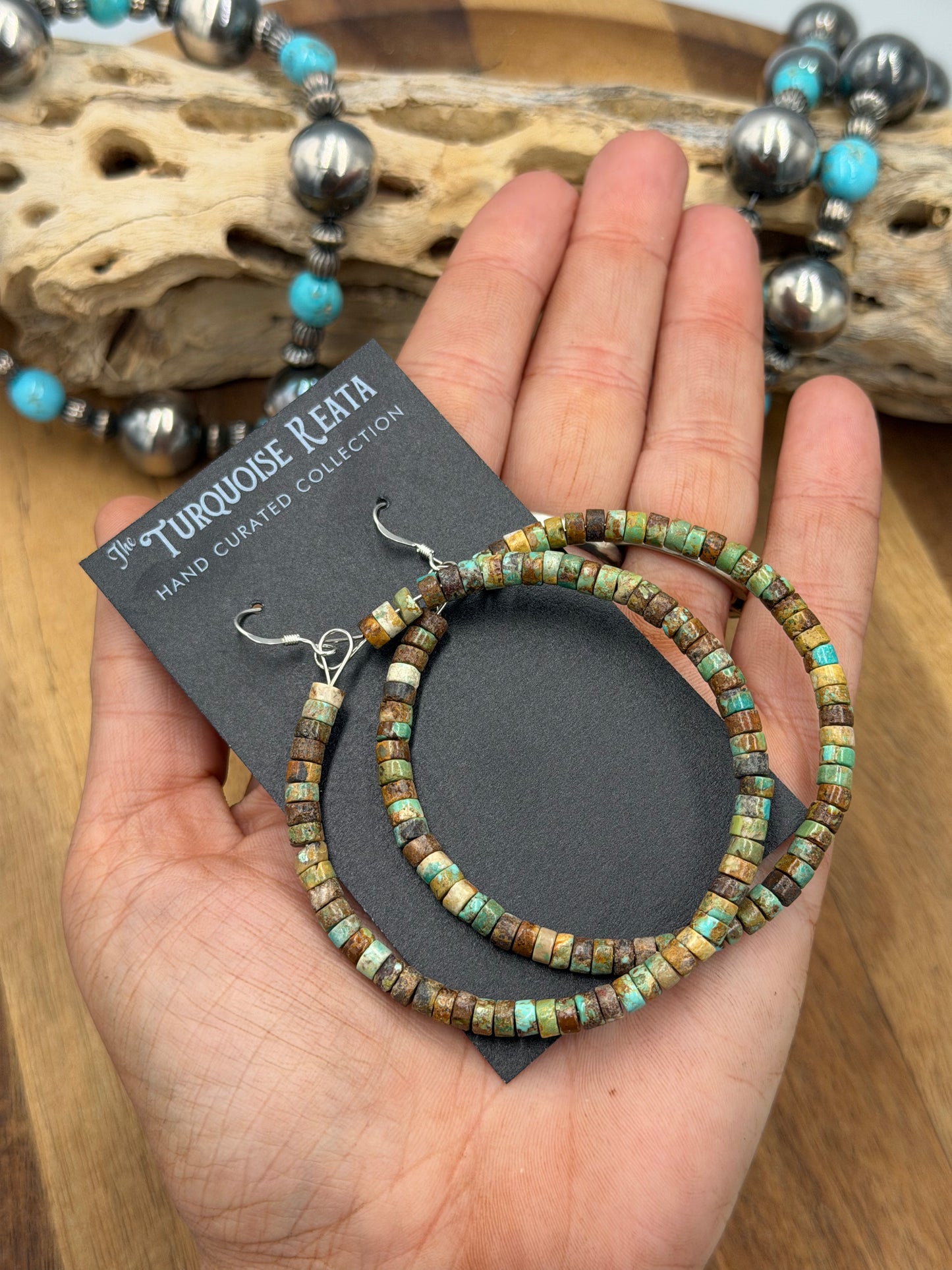 Turquoise Hoops #811-3