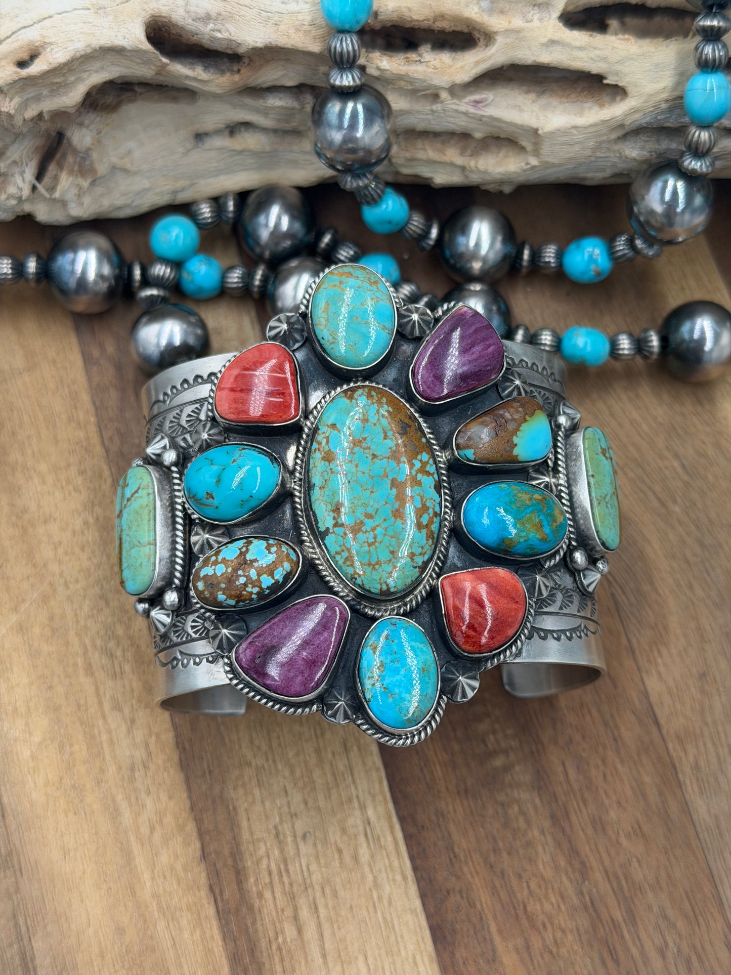 Multi Stone Cuff by Rick Enriquez X Donovan Skeet, Navajo #811-10