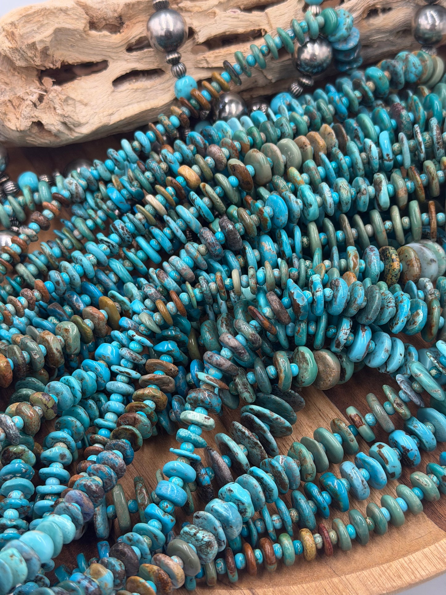 35” Best Seller Turquoise Graduated Rondelle Necklace