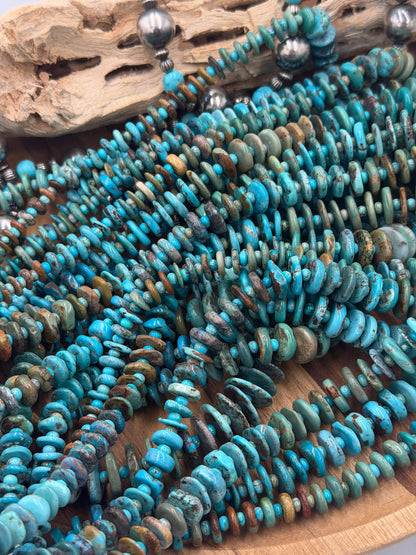 35” Best Seller Turquoise Graduated Rondelle Necklace