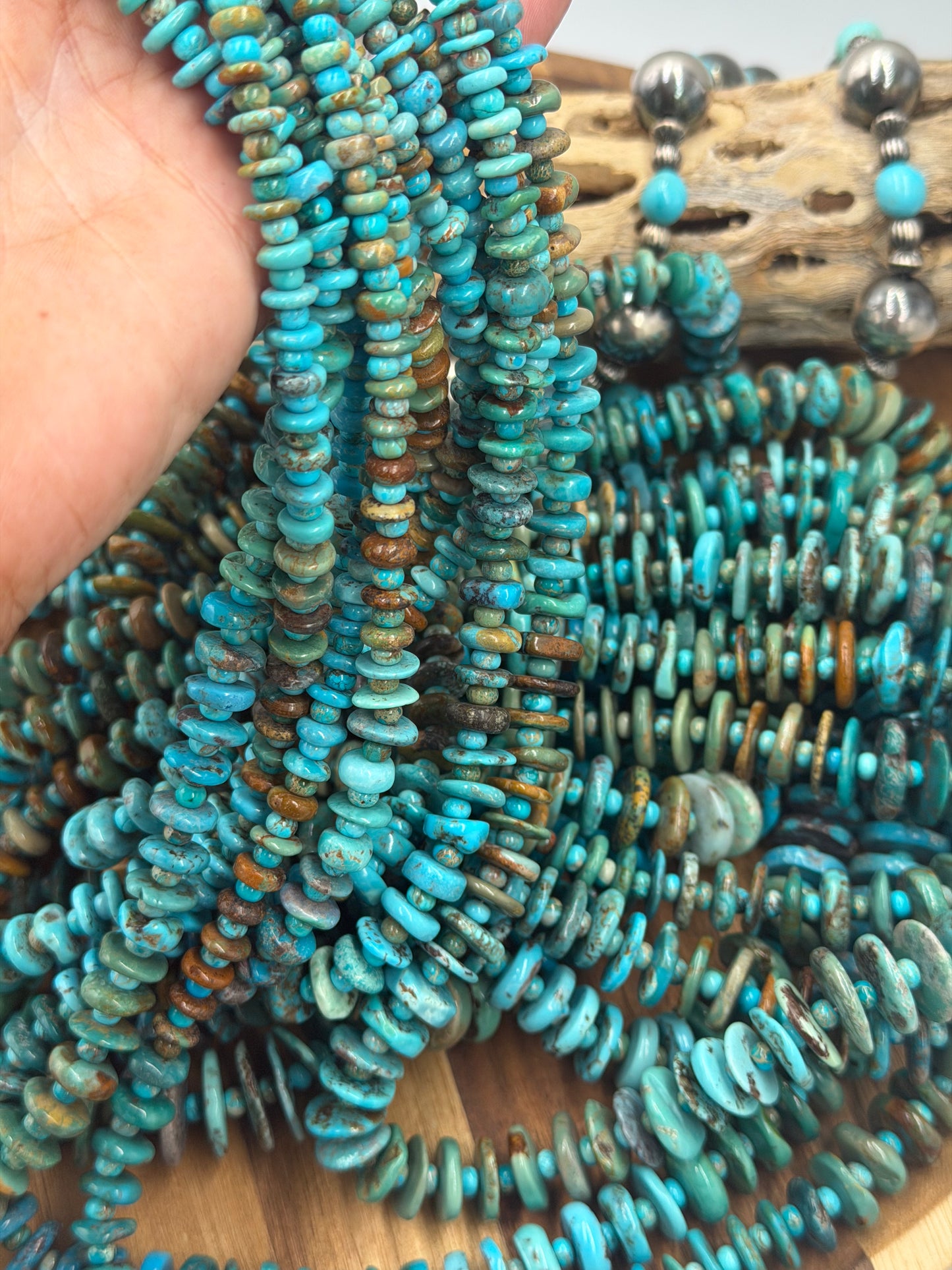 35” Best Seller Turquoise Graduated Rondelle Necklace