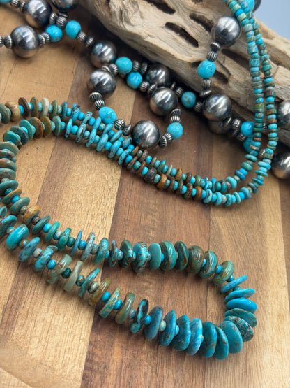 35” Best Seller Turquoise Graduated Rondelle Necklace