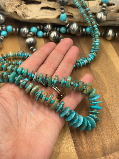 35” Best Seller Turquoise Graduated Rondelle Necklace