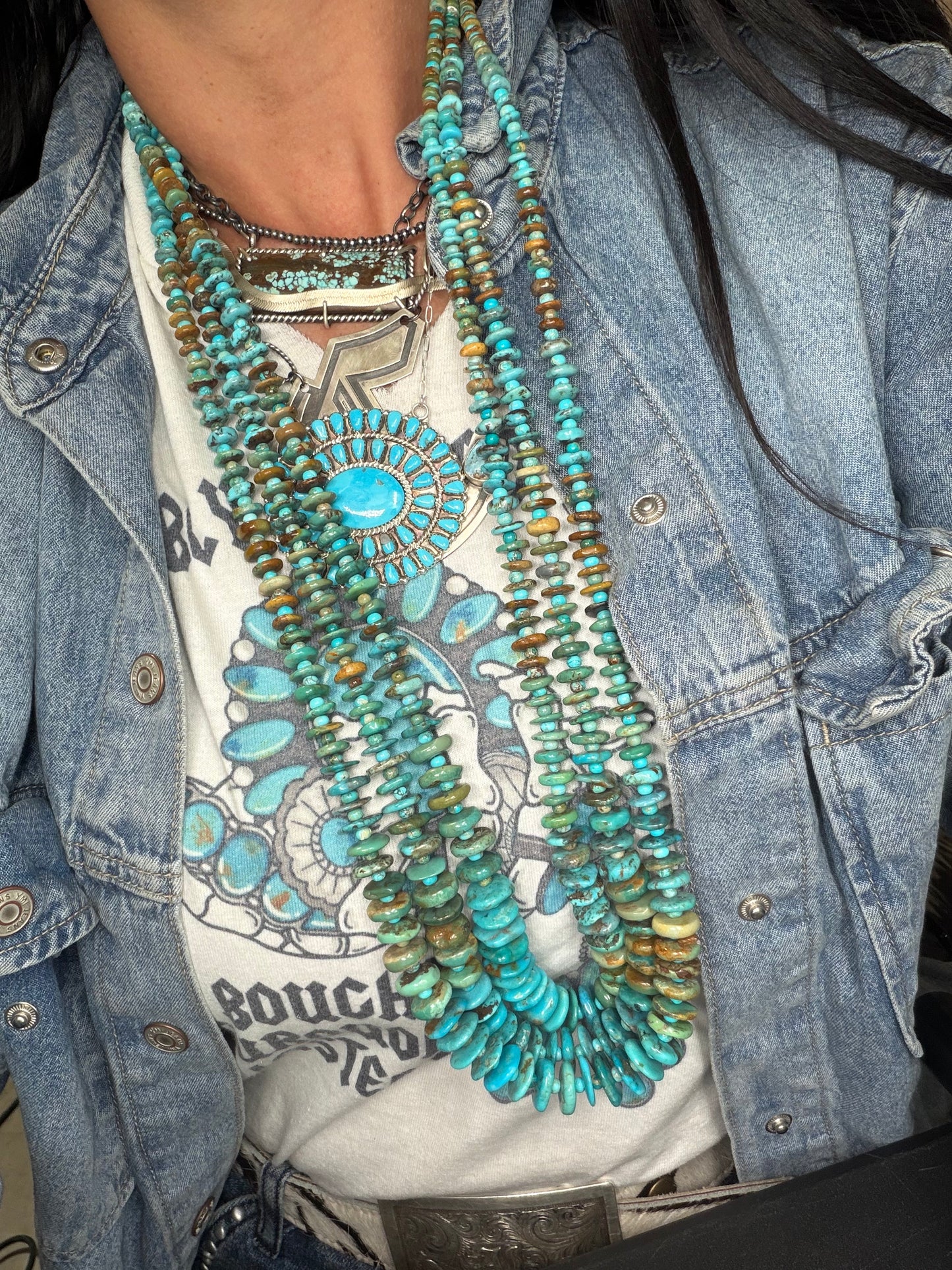 35” Best Seller Turquoise Graduated Rondelle Necklace
