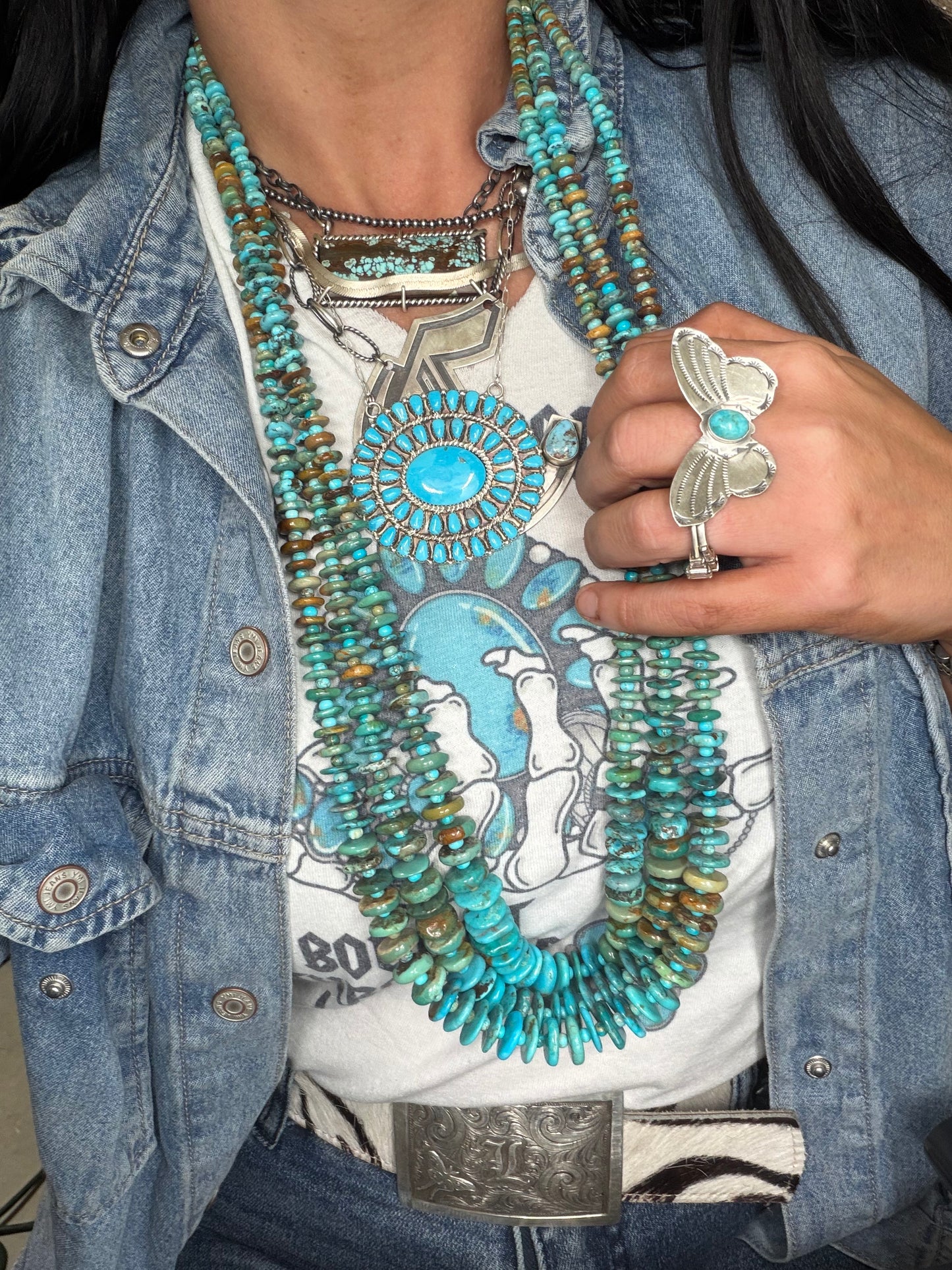 35” Best Seller Turquoise Graduated Rondelle Necklace