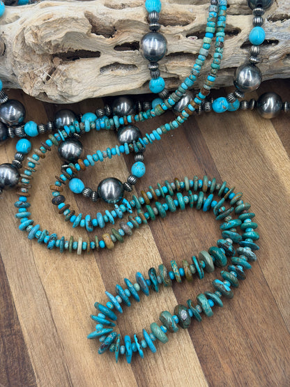 35” Best Seller Turquoise Graduated Rondelle Necklace