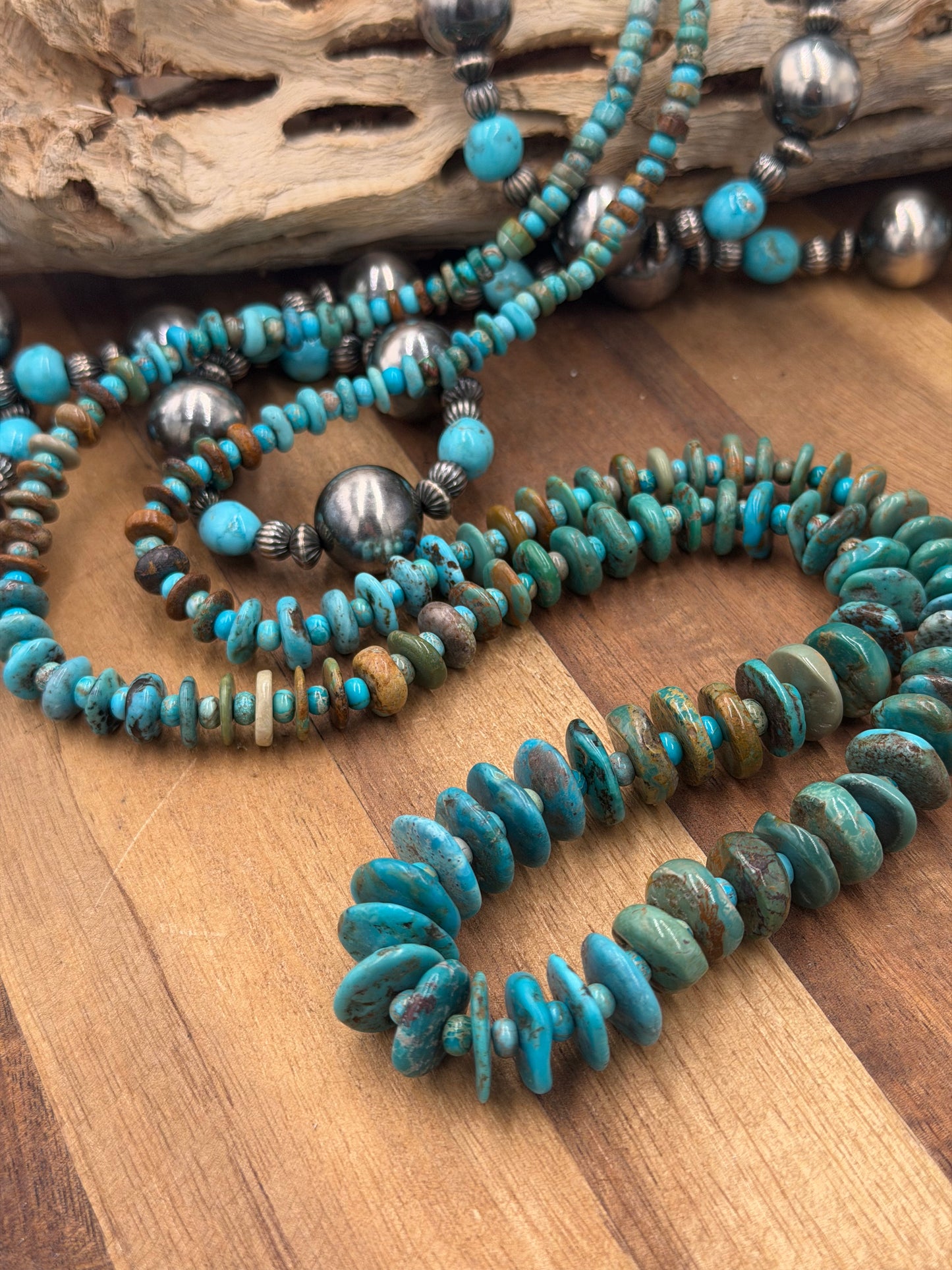 35” Best Seller Turquoise Graduated Rondelle Necklace