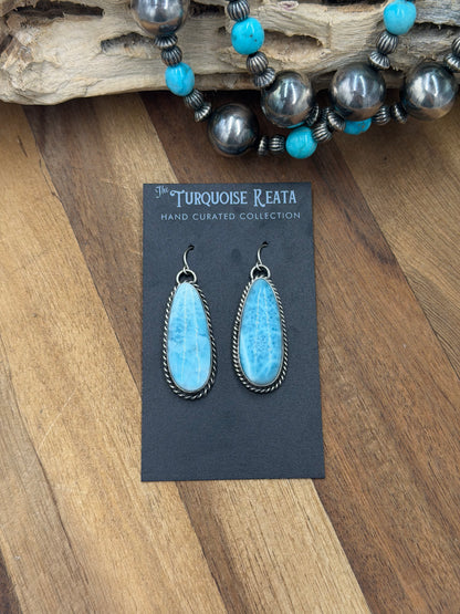 Larimar Earrings #811-15 by Chassity Belone, Navajo