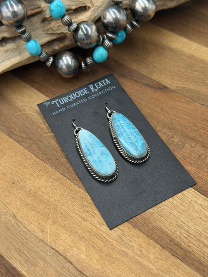Larimar Earrings #811-15 by Chassity Belone, Navajo