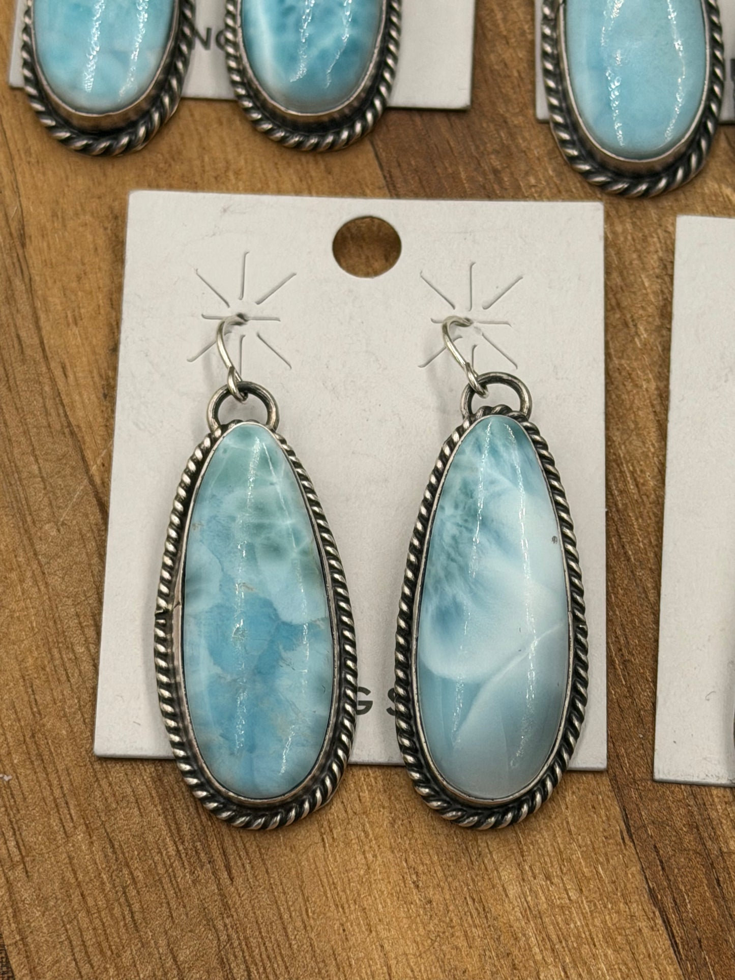 Larimar Earrings #811-15 by Chassity Belone, Navajo