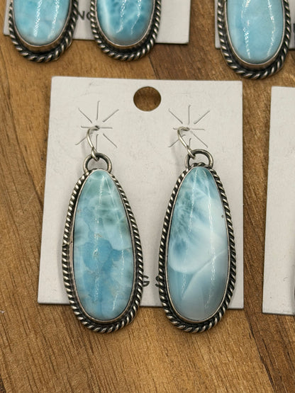Larimar Earrings #811-15 by Chassity Belone, Navajo