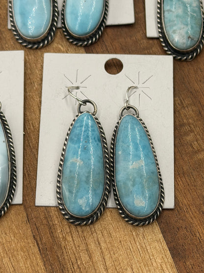 Larimar Earrings #811-15 by Chassity Belone, Navajo