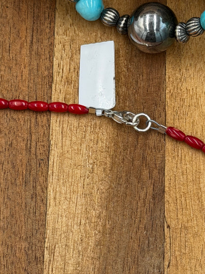 Dyed Coral Bow Necklace