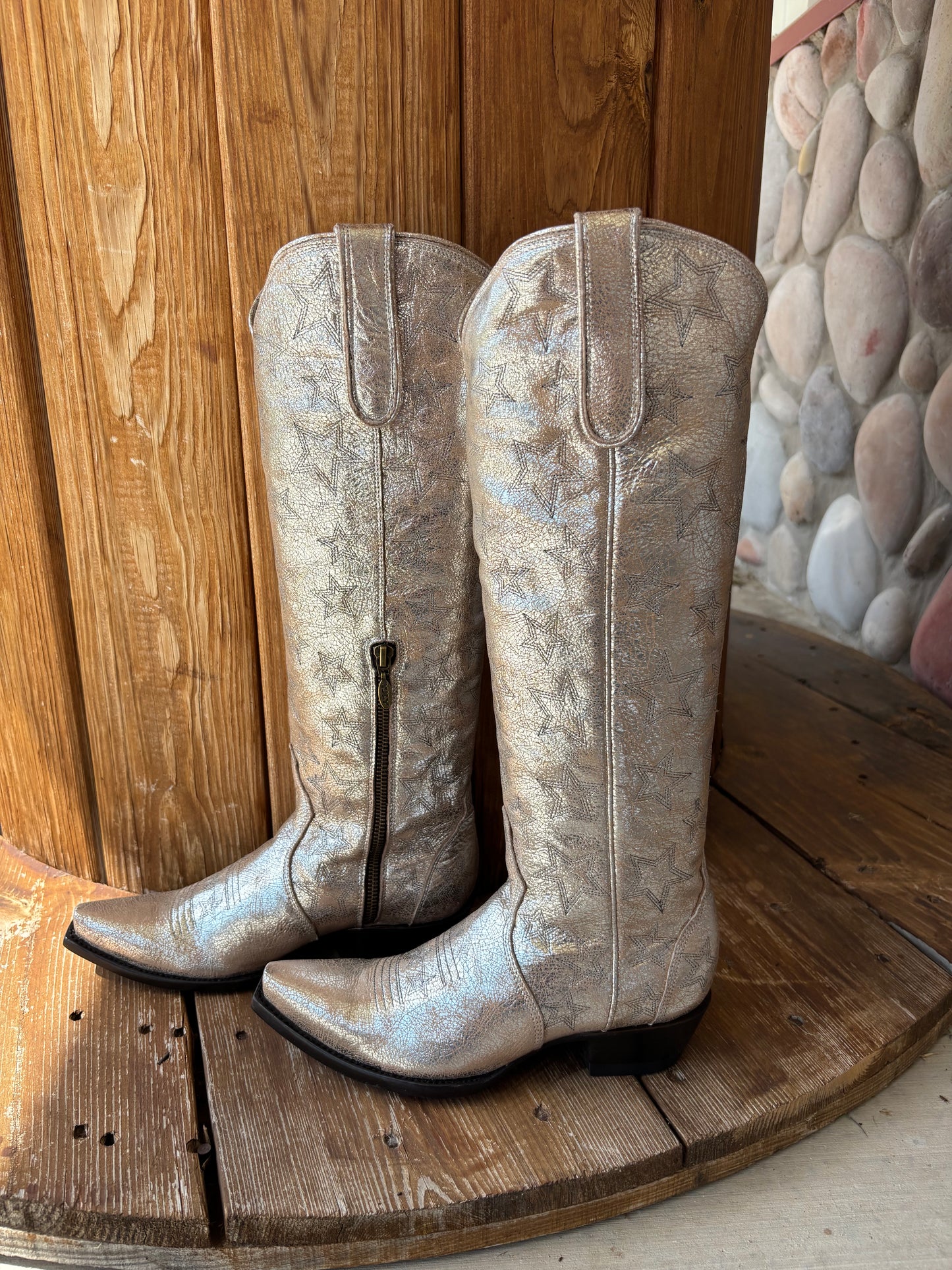 Starburst Silver Boot by Old Gringo