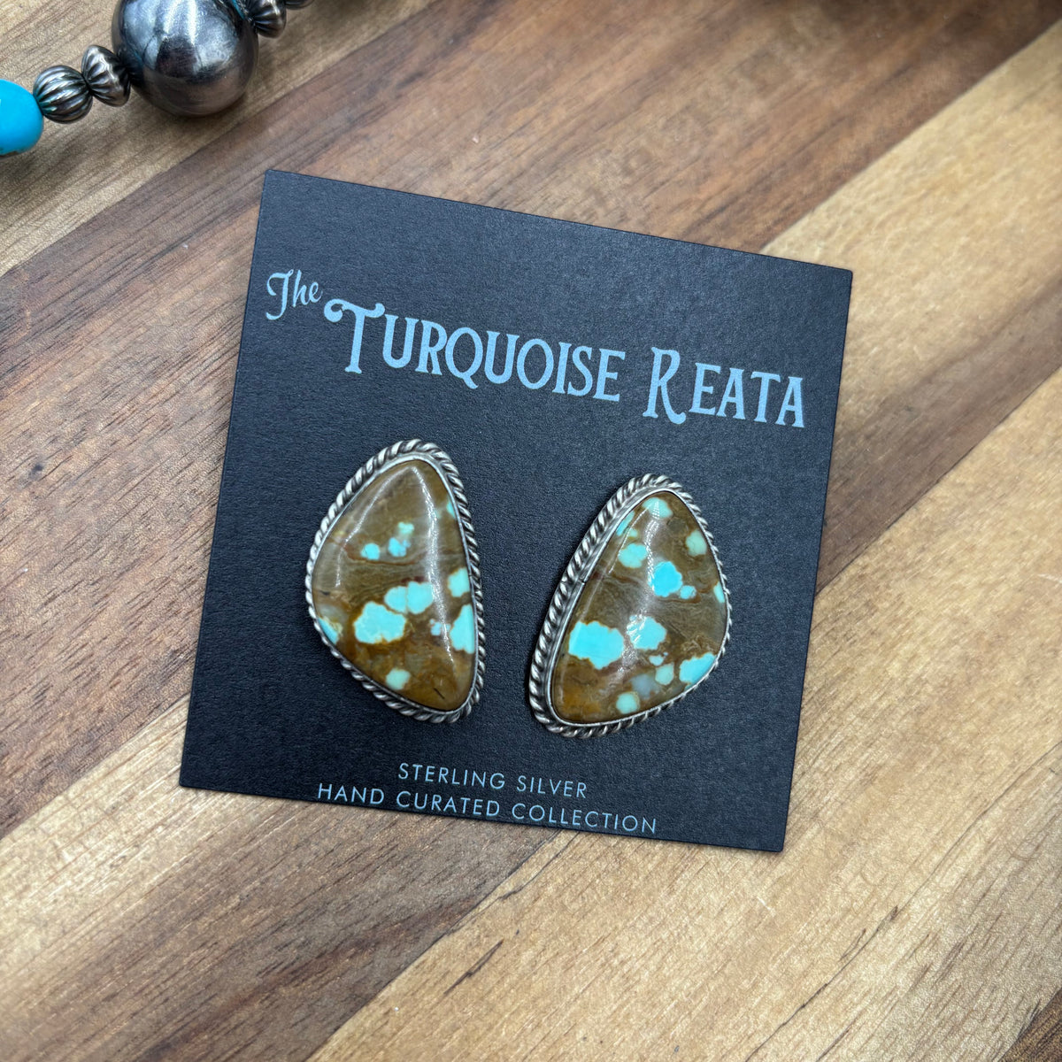 Mine #8 Turquoise #911-3 Stud Earrings by Chassity Belone, Navajo