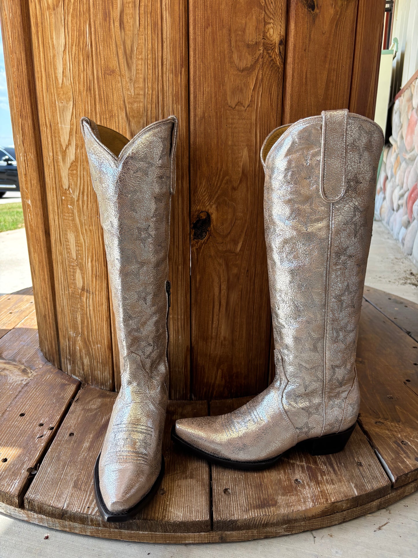 Starburst Silver Boot by Old Gringo