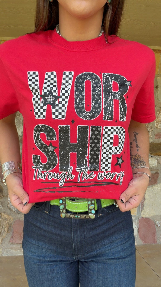 Made to Worship Checkered Tee