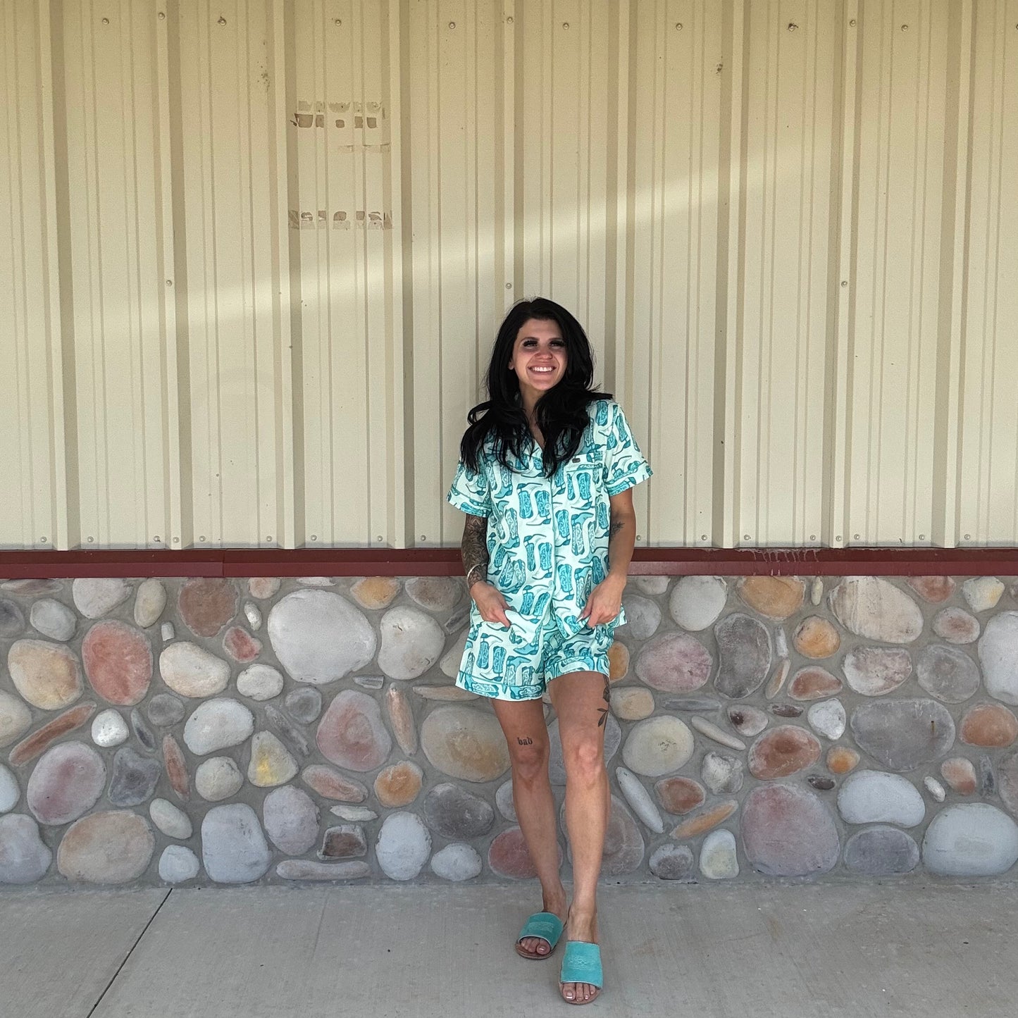 Turquoise Boot Set Regular and Plus size