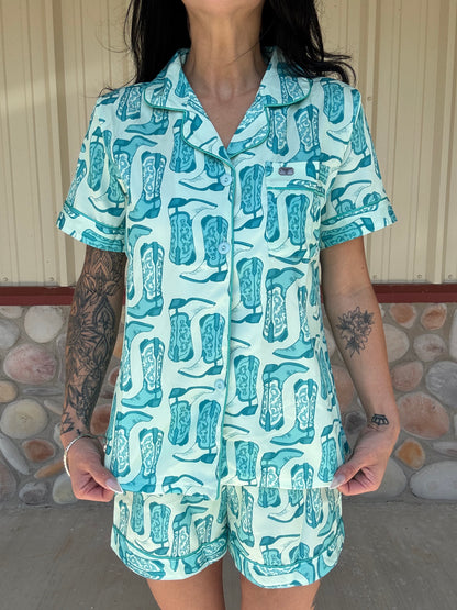 Turquoise Boot Set Regular and Plus size