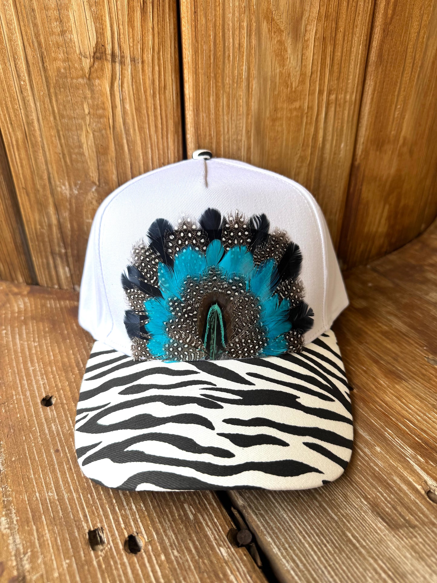Zebra Feather Trucker