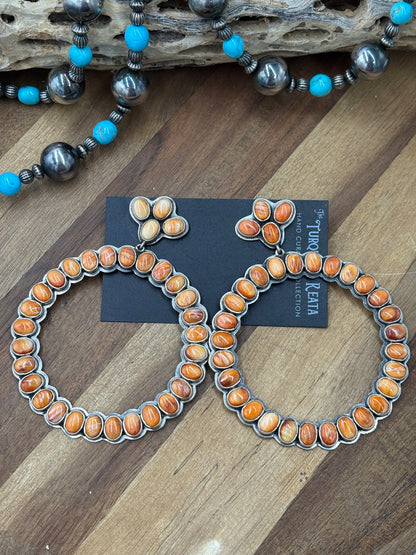 Orange Spiny #913-3 Earrings by Federico