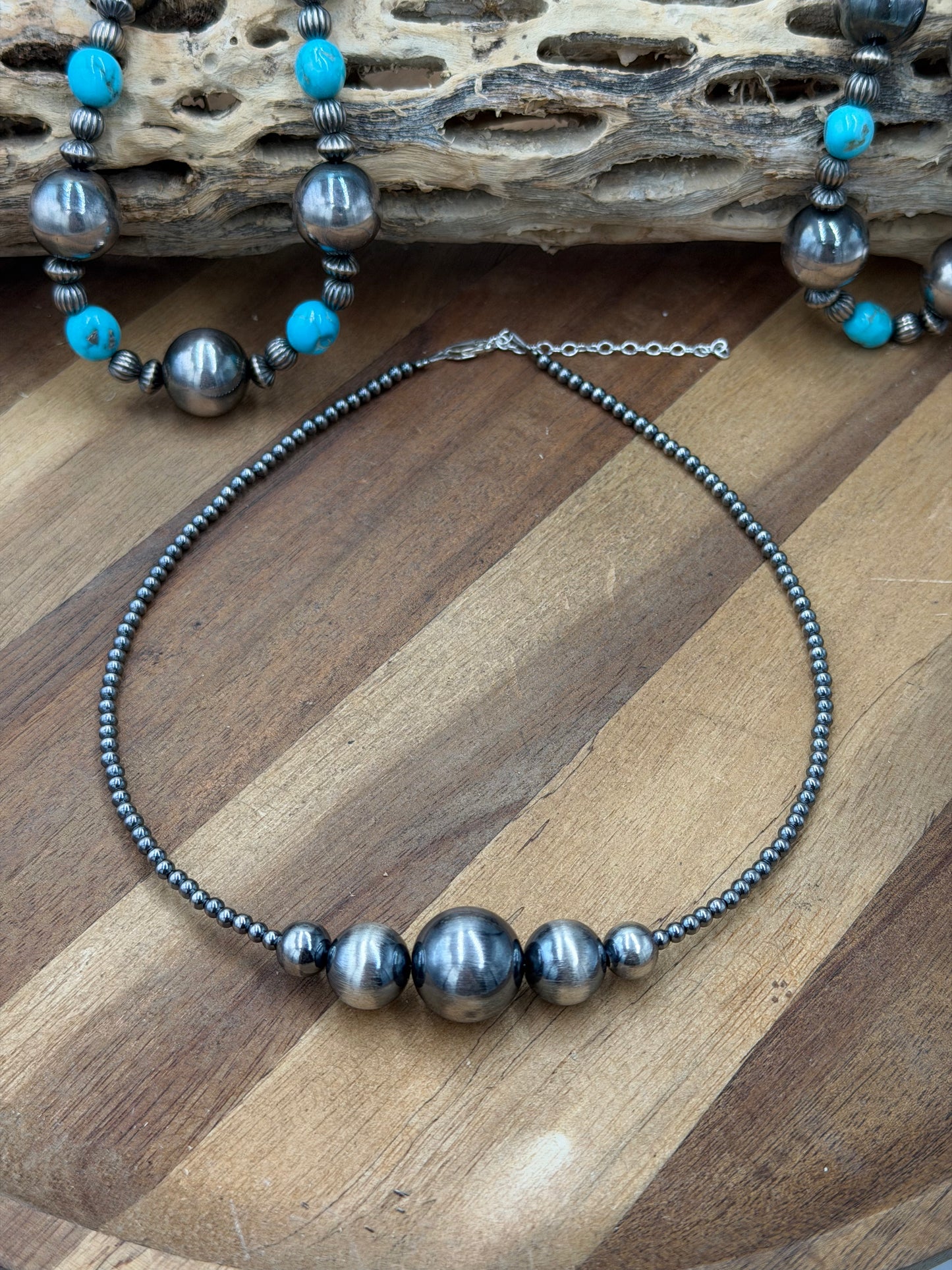 Coco Stacker 15" Graduated Sterling Silver Pearl Necklace